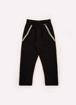 Calça Reta Moletom Bordados