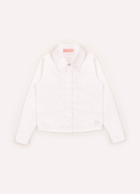 Camisa Tricoline Botão Coração