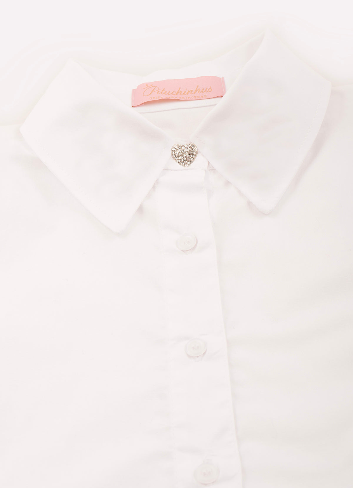 Camisa Tricoline Botão Coração