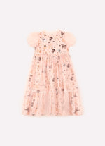 Vestido Algodão Mangas Tule