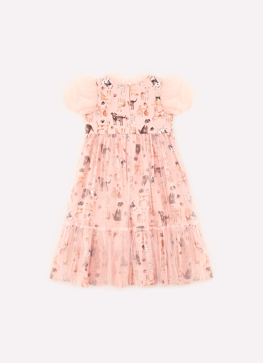 Vestido Algodão Mangas Tule
