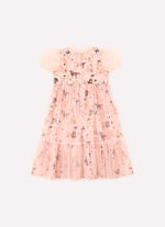 Vestido Algodão Mangas Tule