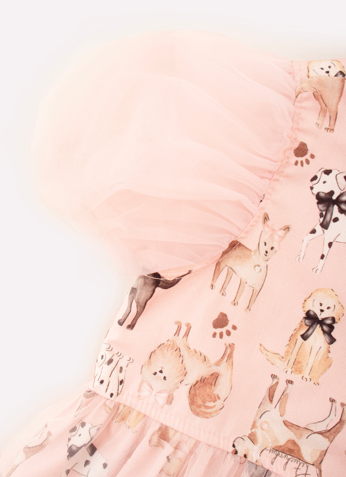 Vestido Algodão Mangas Tule