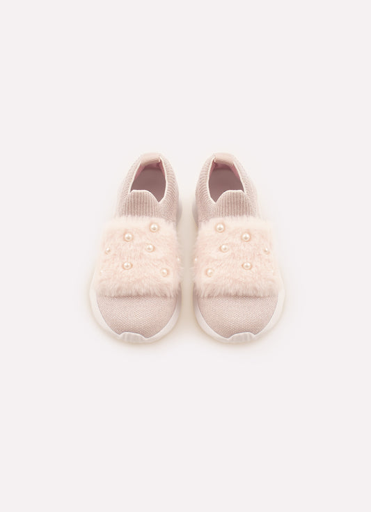 Tênis Knit Pele e Pérolas