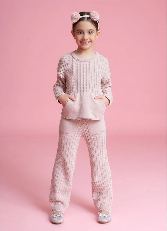 Blusa Tricot Tranças Canguru