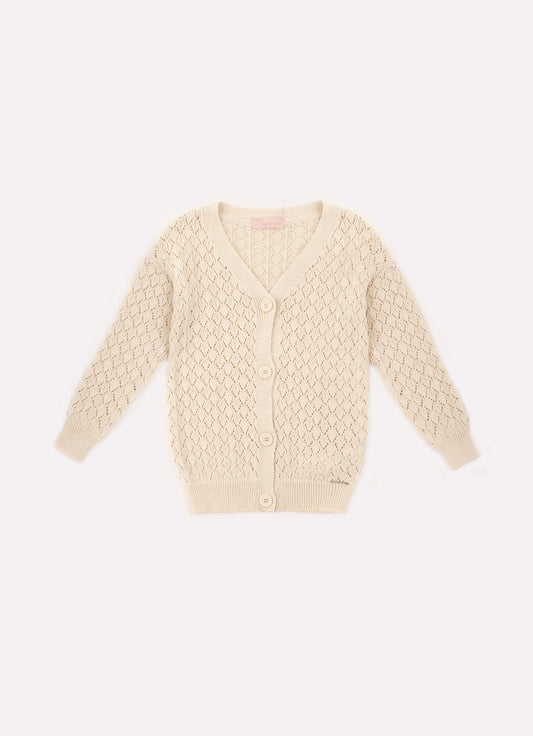 Casaco Tricot Ponto Rendado
