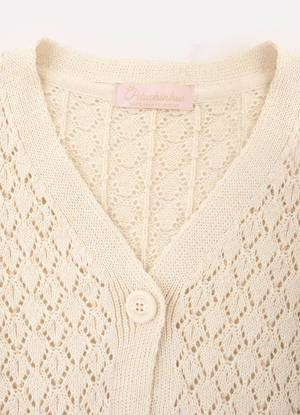 Casaco Tricot Ponto Rendado