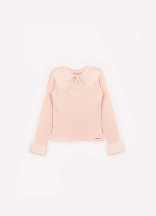 Blusa Ribana Gola E Punho Pele