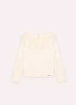 Blusa Cotton Gola Tule Cristais