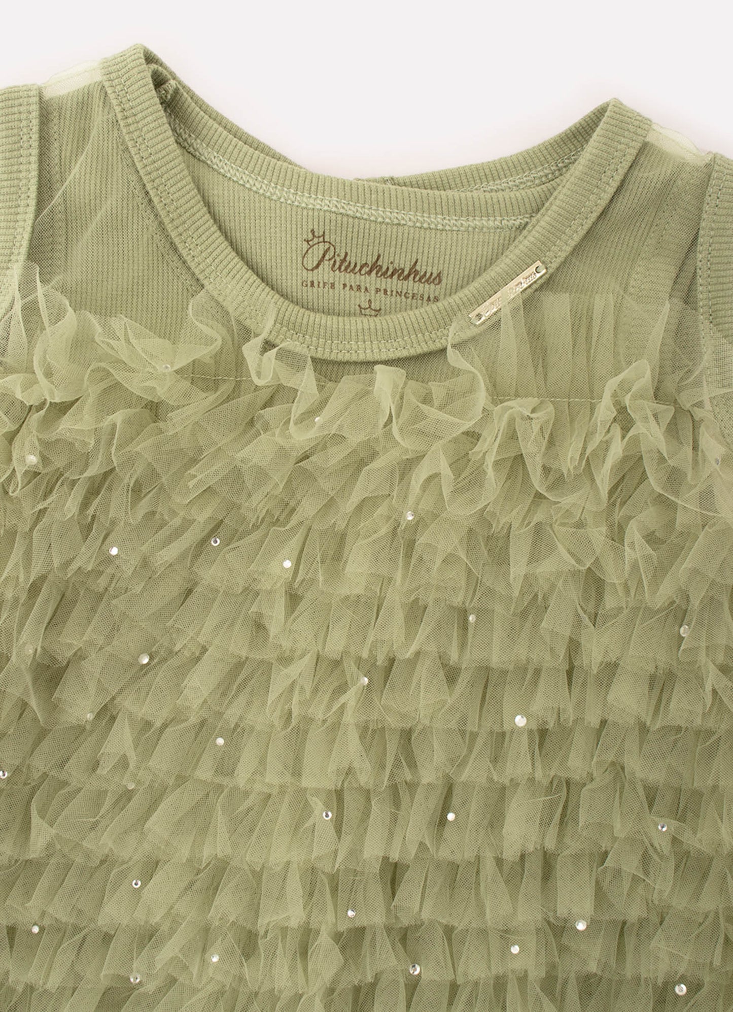 Vestido Babadinhos Tule Cristal