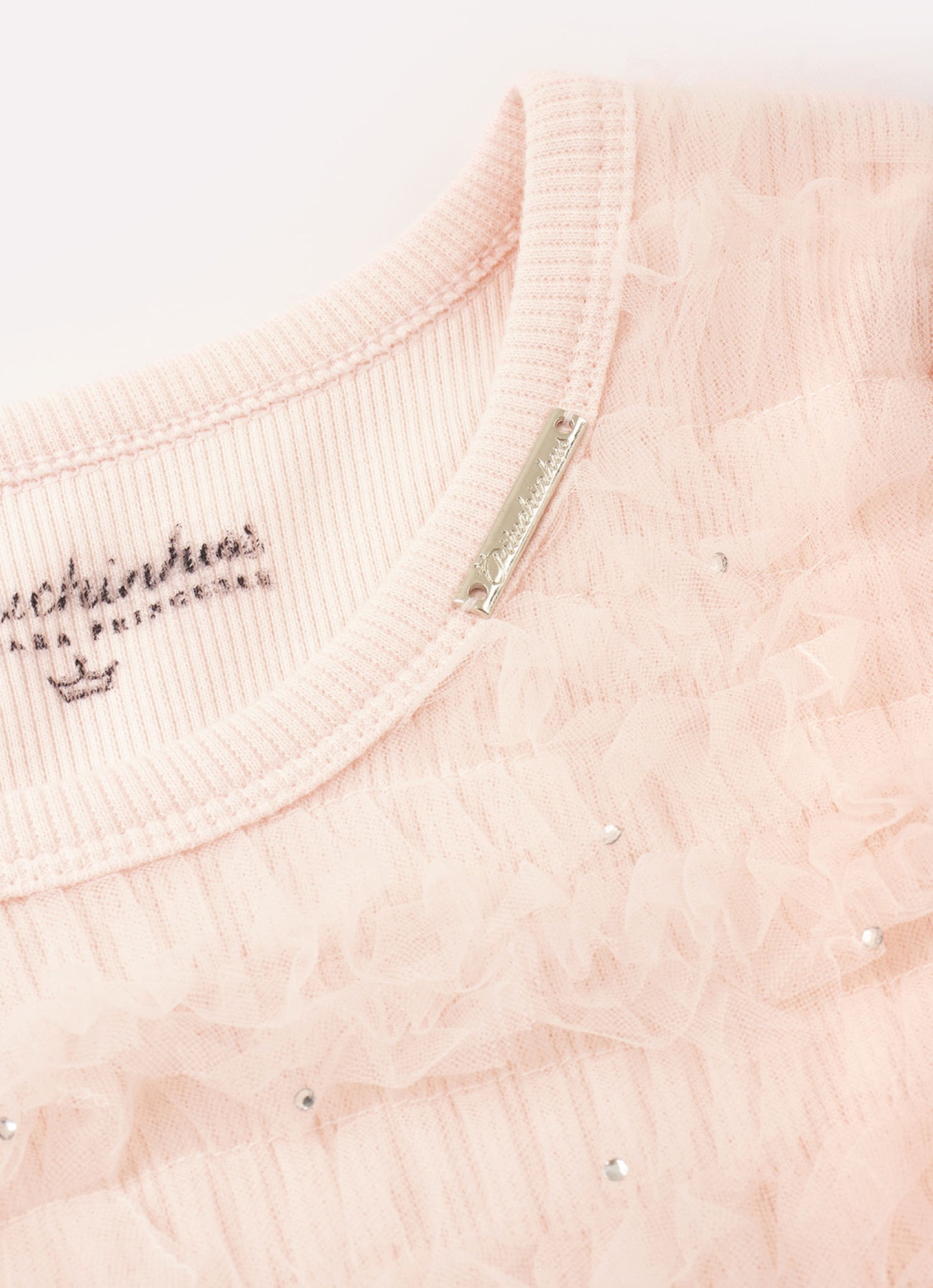 Blusa Cropped Ribana Tule Cristais