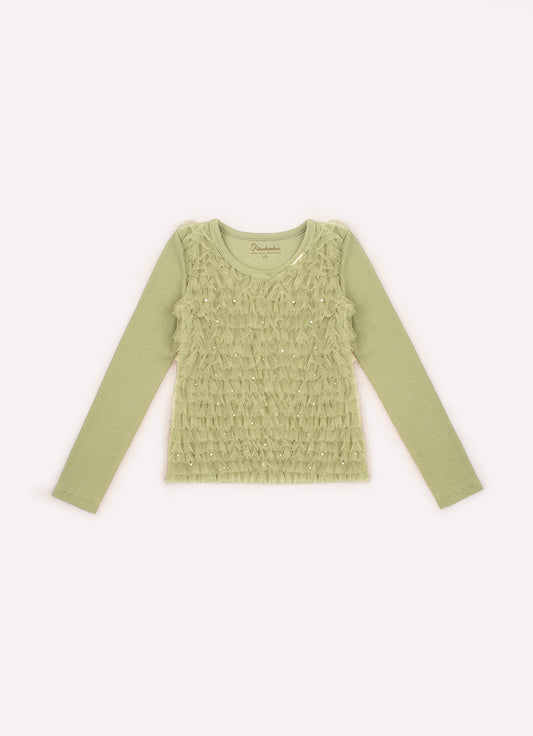 Blusa Ribana Babadinhos Tule Cristal