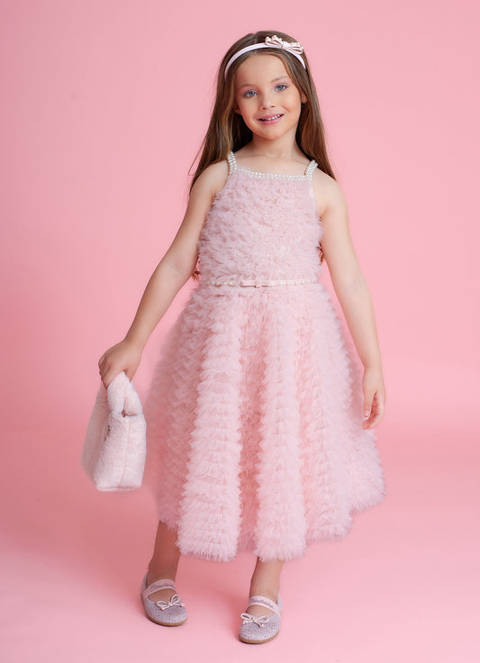 Vestido Conceito Babadinhos Tule Pérolas