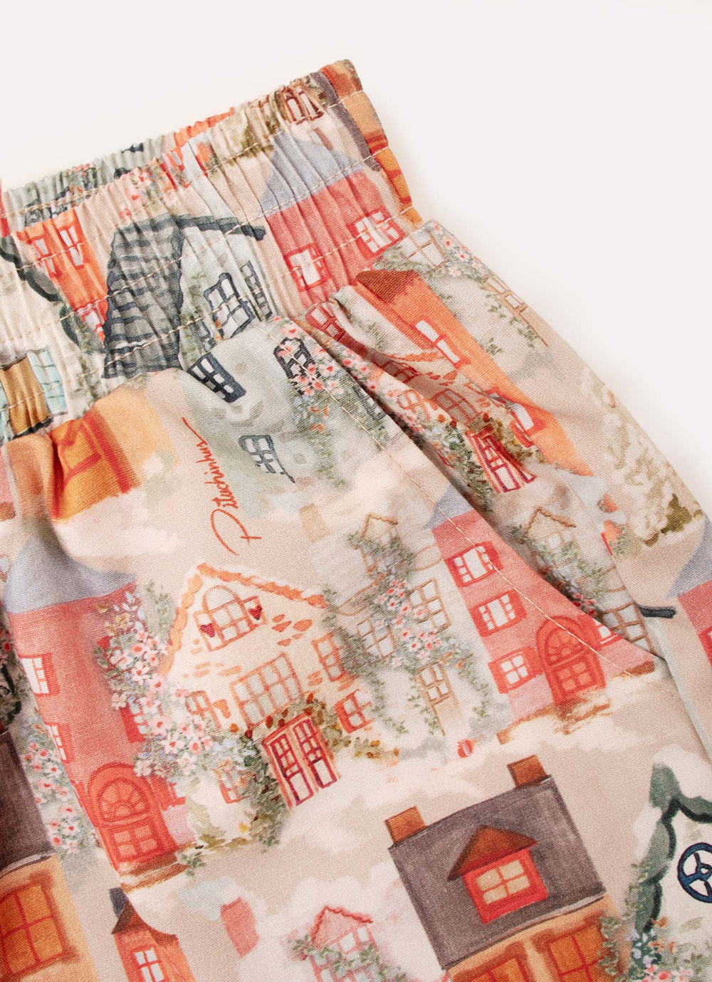 Short Algodão Estampado Casinhas