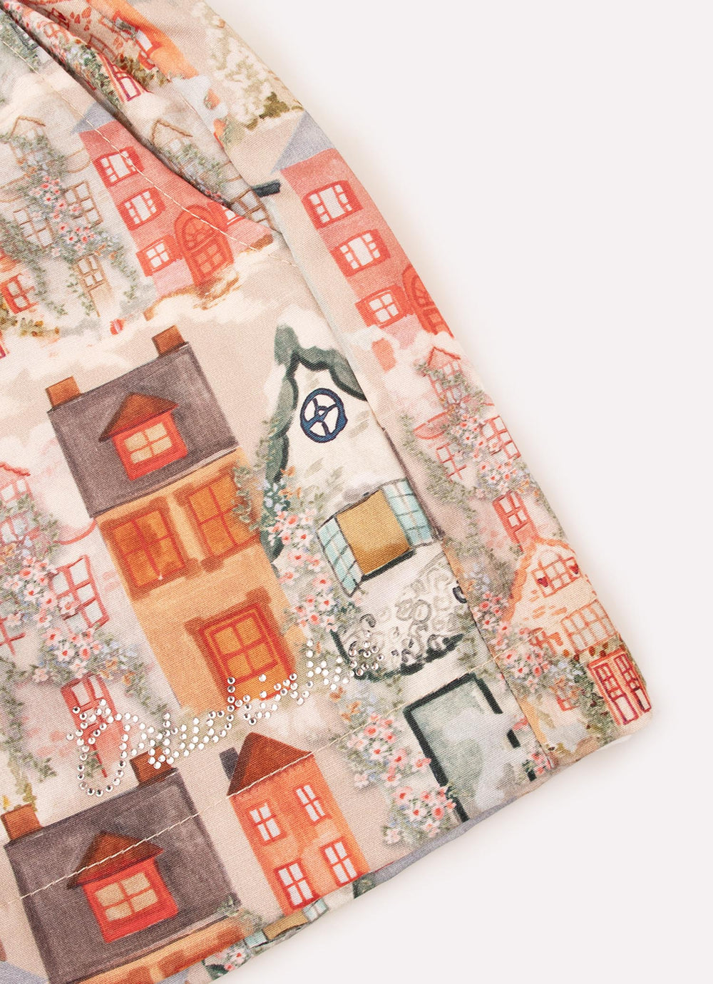 Short Algodão Estampado Casinhas