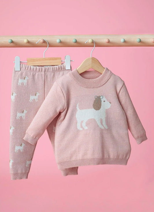 Conjunto Tricot Blusa Cachorinho e Legging