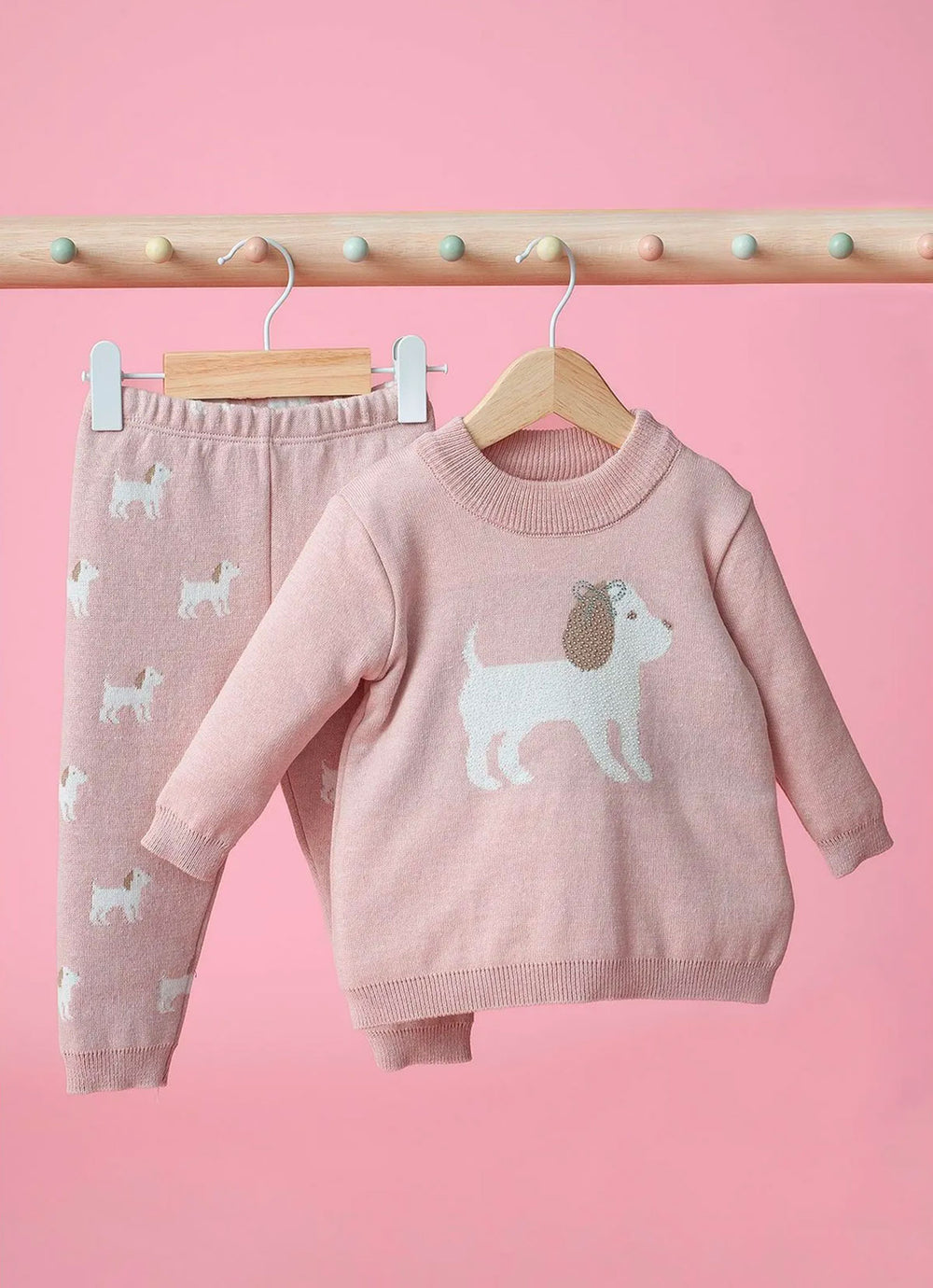 Conjunto Tricot Blusa Cachorinho e Legging