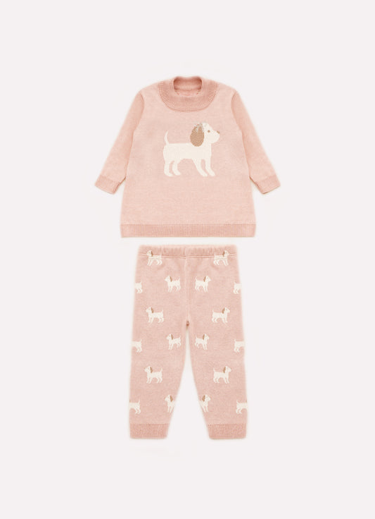 Conjunto Tricot Blusa Cachorinho e Legging