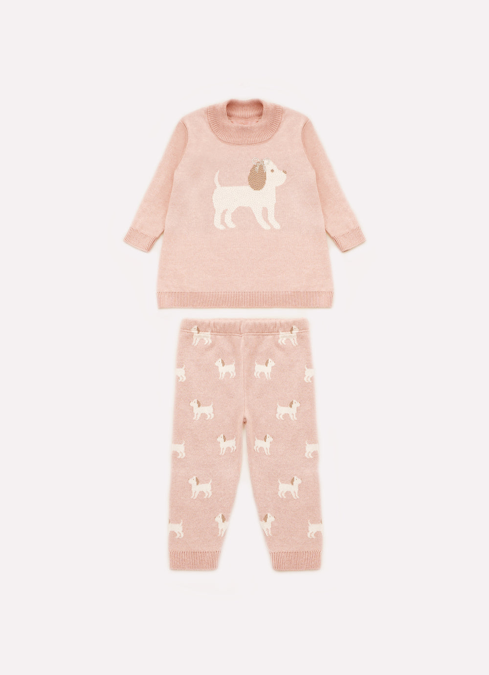 Conjunto Tricot Blusa Cachorinho e Legging