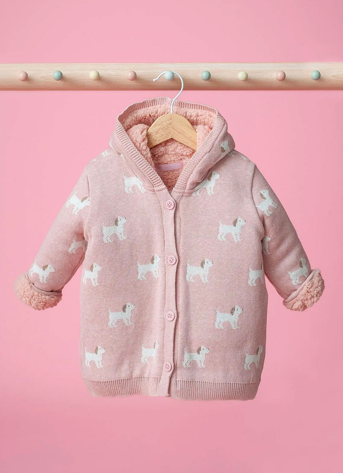 Maxi Casaco Tricot Cachorrinhos