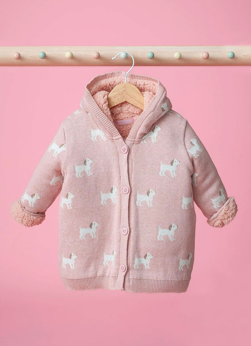 Maxi Casaco Tricot Cachorrinhos