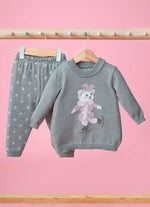 Conjunto Tricot Blusa Ursinha e Legging