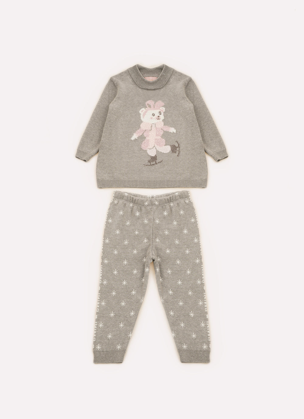 Conjunto Tricot Blusa Ursinha e Legging