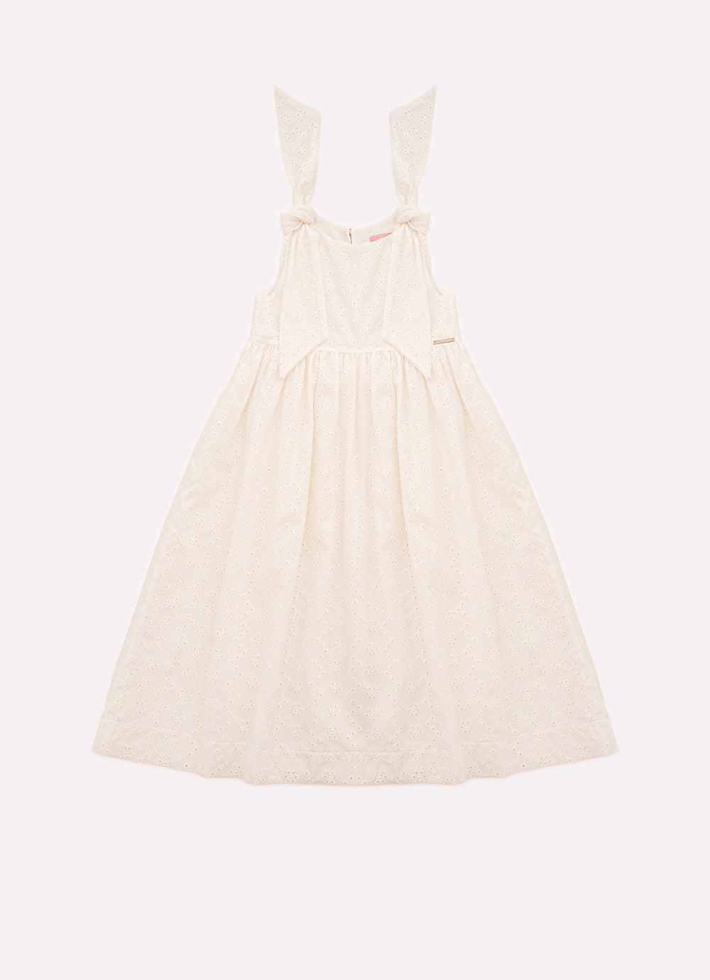Vestido Broderi Laços Ombros