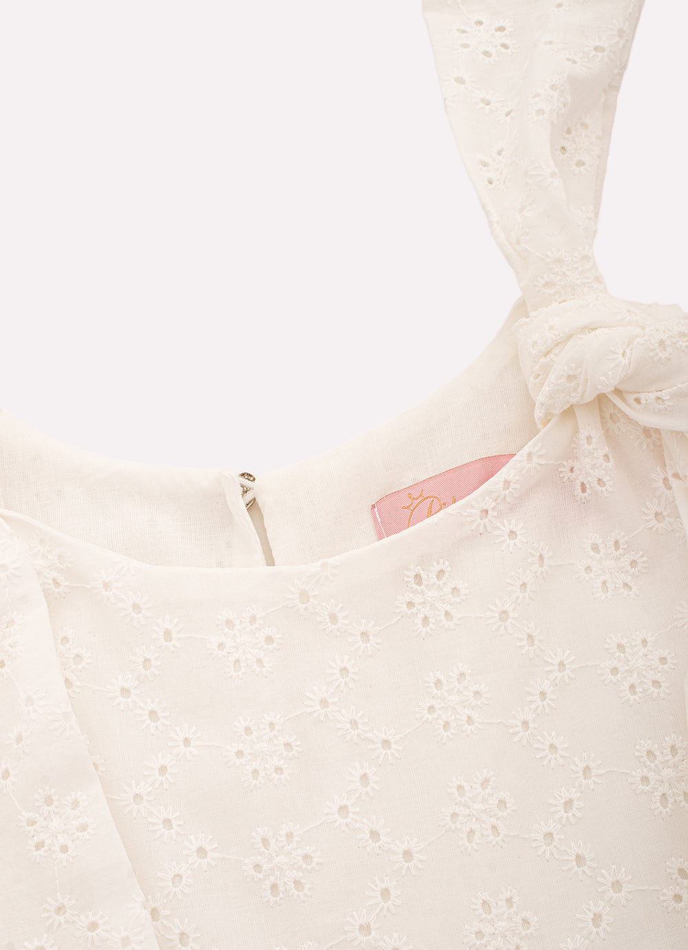 Vestido Broderi Laços Ombros