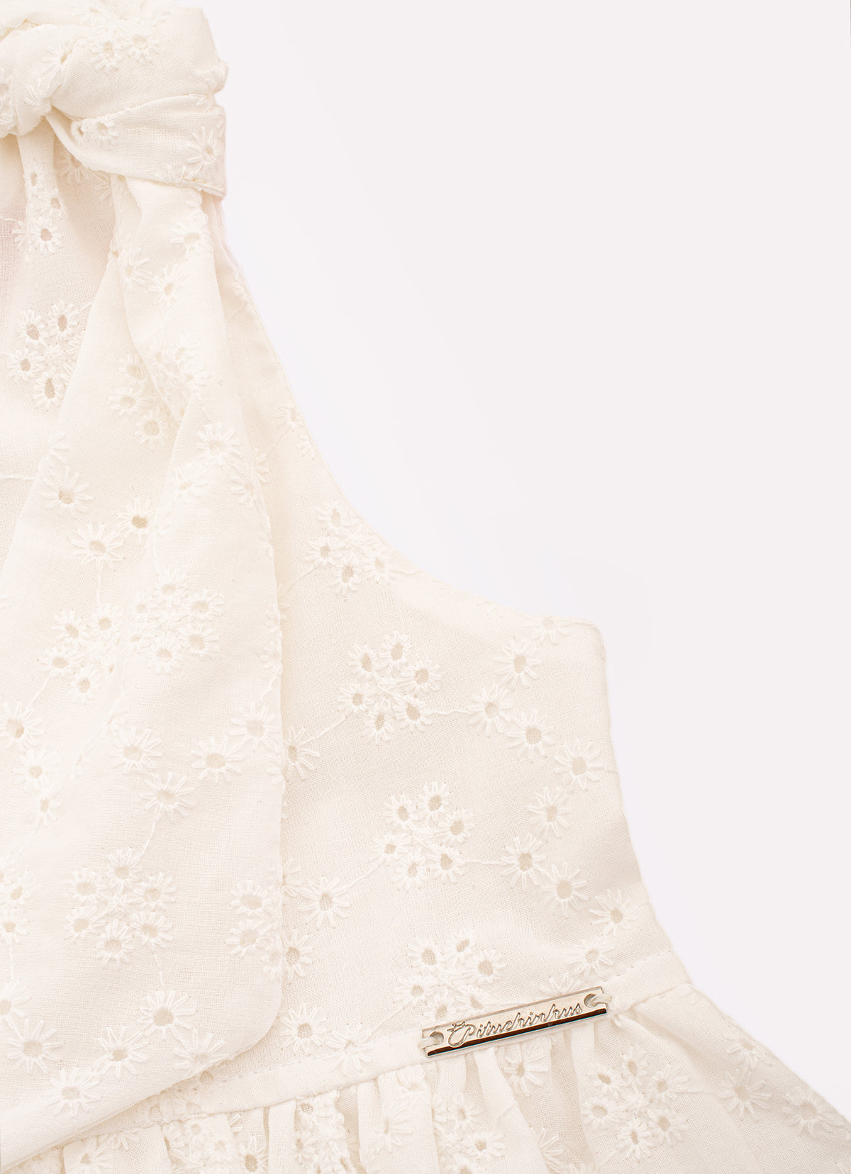 Vestido Broderi Laços Ombros