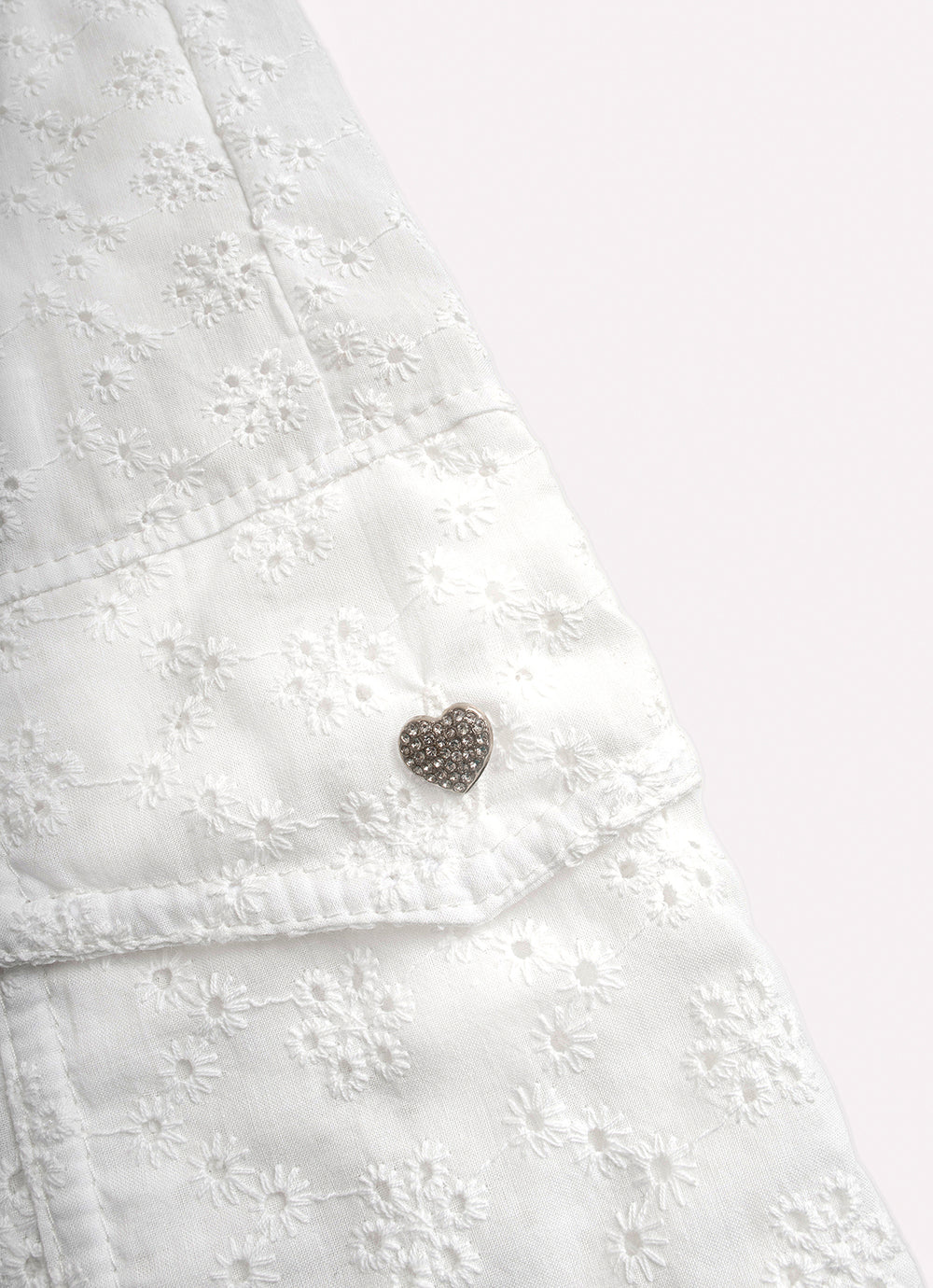 Calça Jogging Broderi Bolsos Cargo Botões Joia