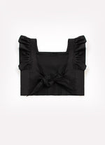 Blusa Cropped Tricoline Babados Viés Branco
