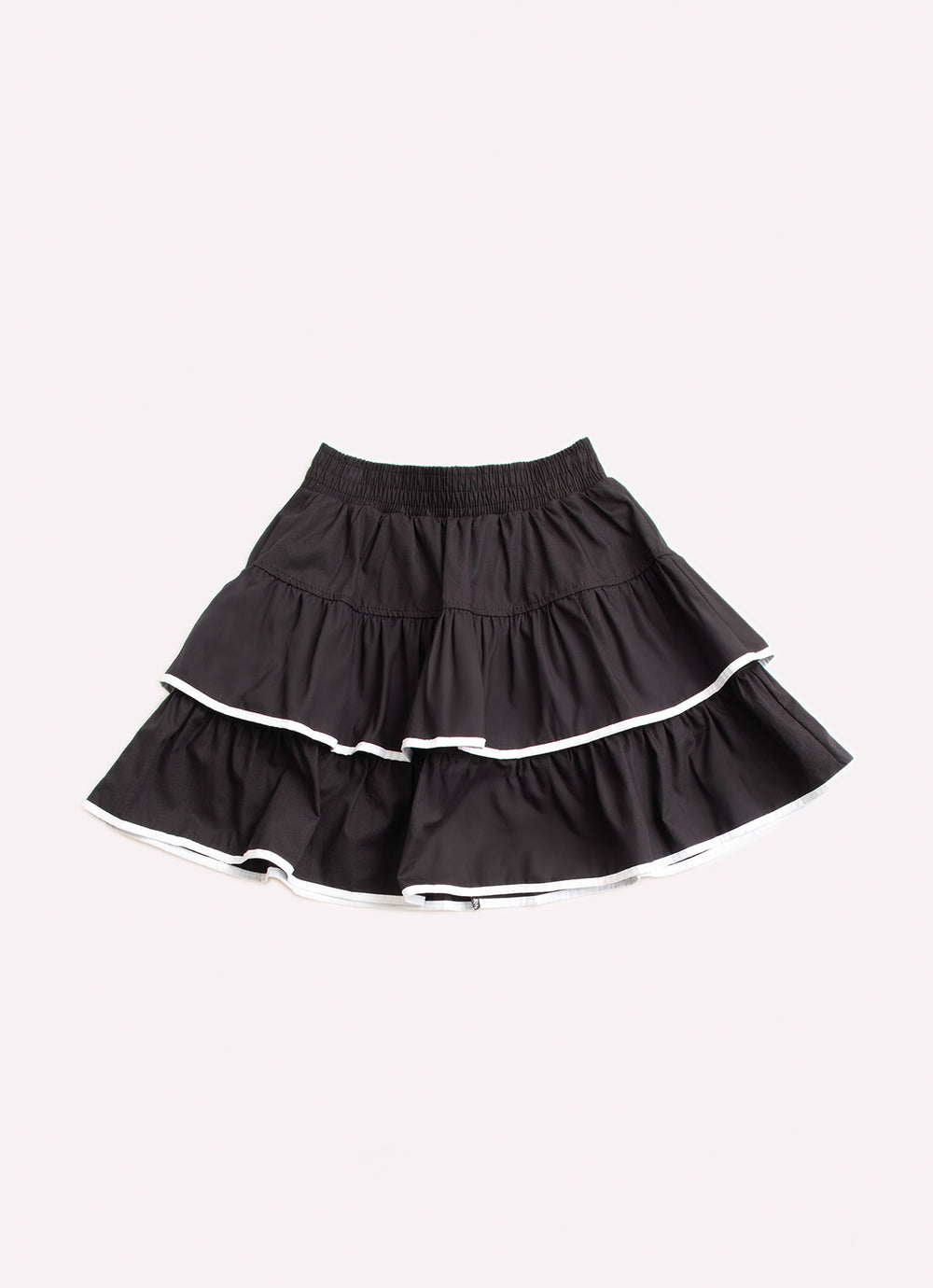Saia Short Tricoline Babados Viés Branco