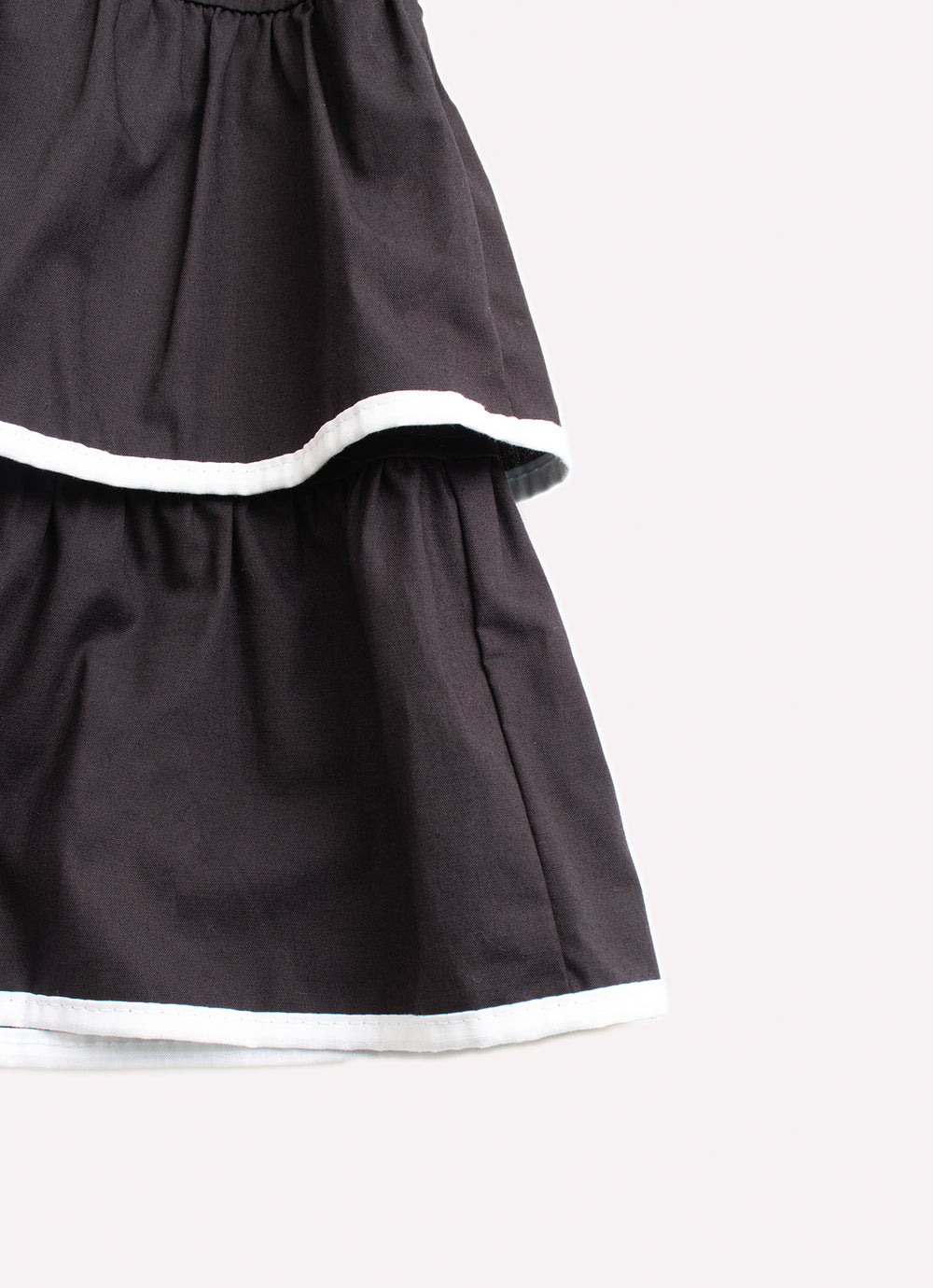 Saia Short Tricoline Babados Viés Branco