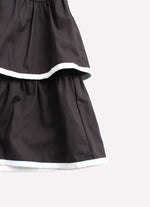 Saia Short Tricoline Babados Viés Branco