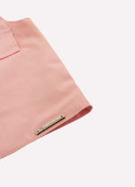 Blusa Cropped Tricoline Lapela Botões Joia