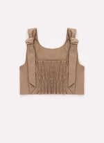 Blusa Tricoline Laços Ombros Cristais