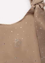 Blusa Tricoline Laços Ombros Cristais