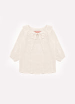 Blusa Bata Algodão Broderi e Renda