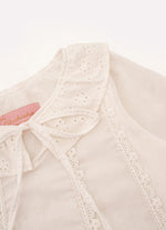 Blusa Bata Algodão Broderi e Renda