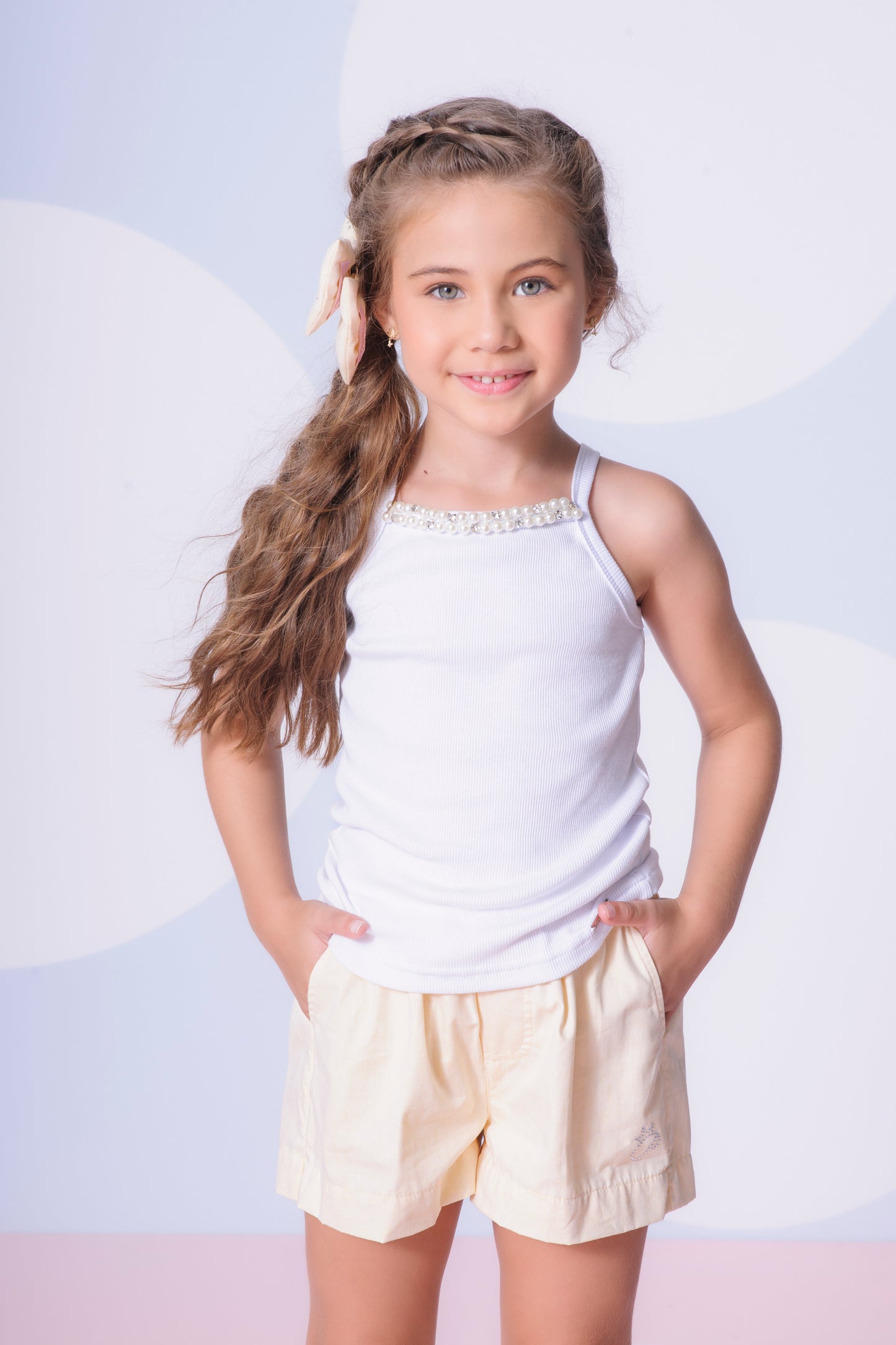 Blusa Alça Ribana Bordados Pérolas e Cristais