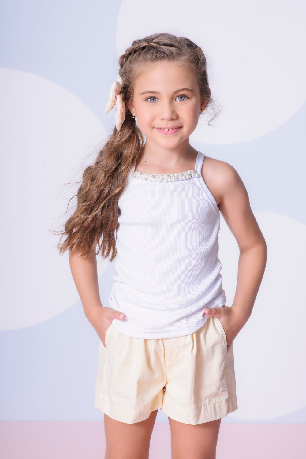 Blusa Alça Ribana Bordados Pérolas e Cristais