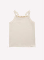 Blusa Alça Ribana Bordados Pérolas e Cristais
