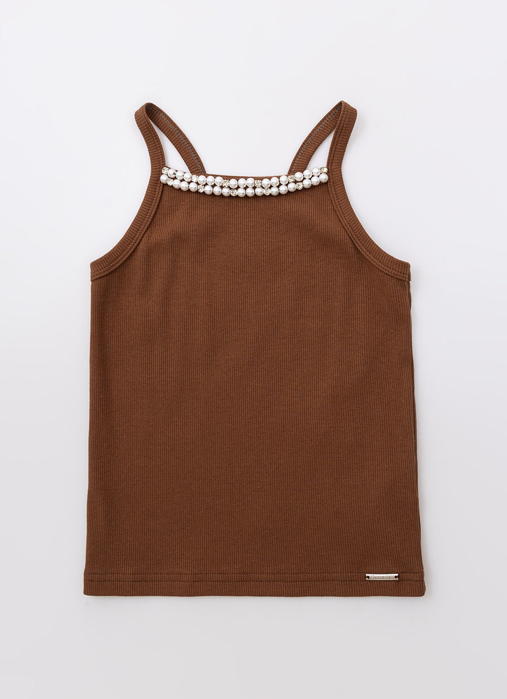 Blusa Alça Ribana Bordados Pérolas e Cristais