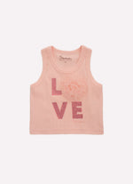 Regata Cropped Ribana Love Cristal Flor Tule