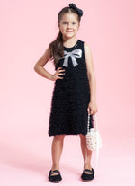 Vestido Ribana Babadinhos Tule Laço Lantejoula