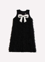 Vestido Ribana Babadinhos Tule Laço Lantejoula