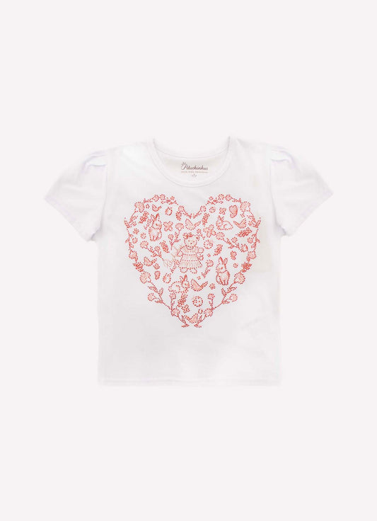 Blusa Algodão Coração Itens Cristal