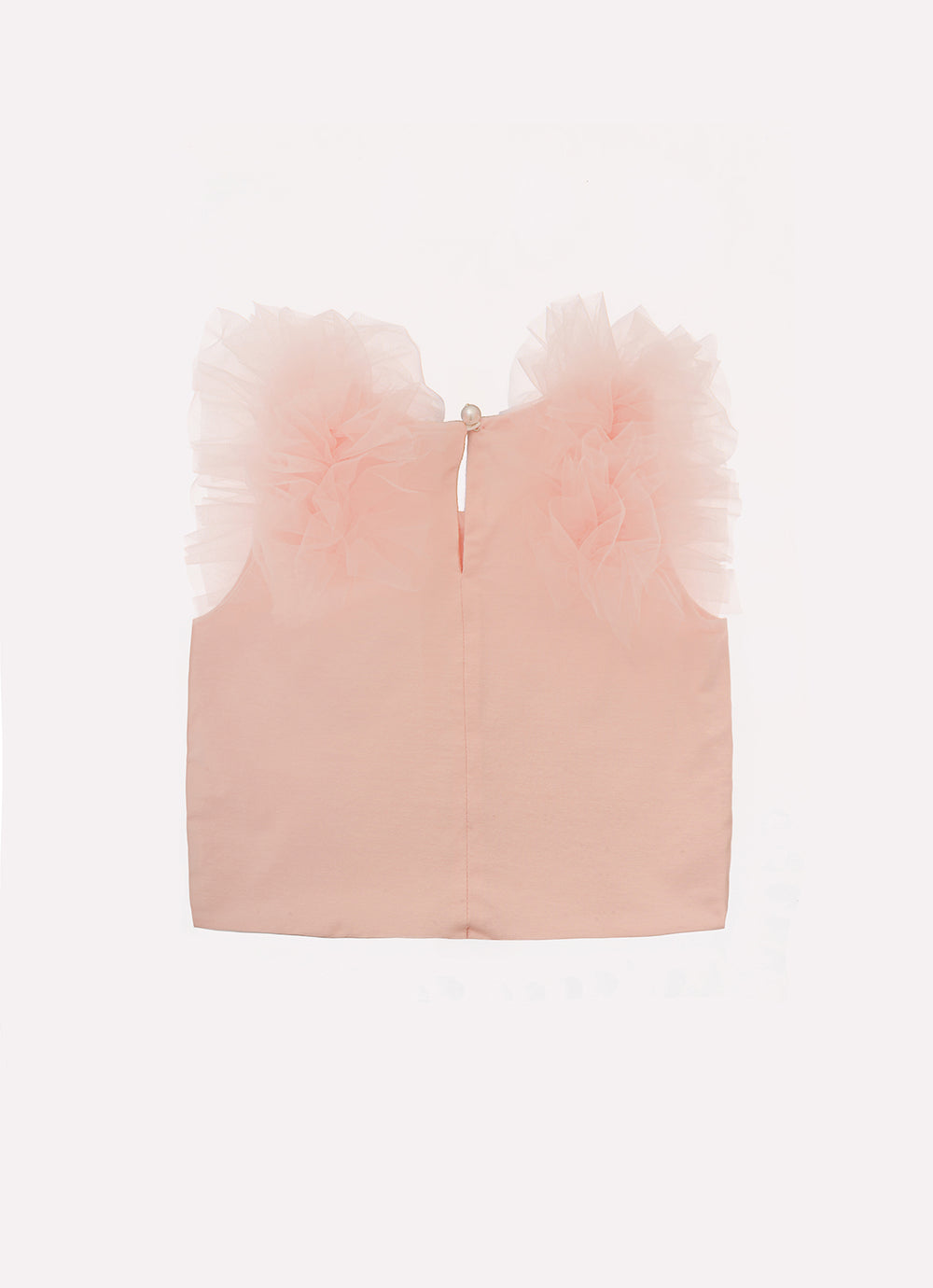 Blusa Cropped Cotton Tule Ombro Cristais