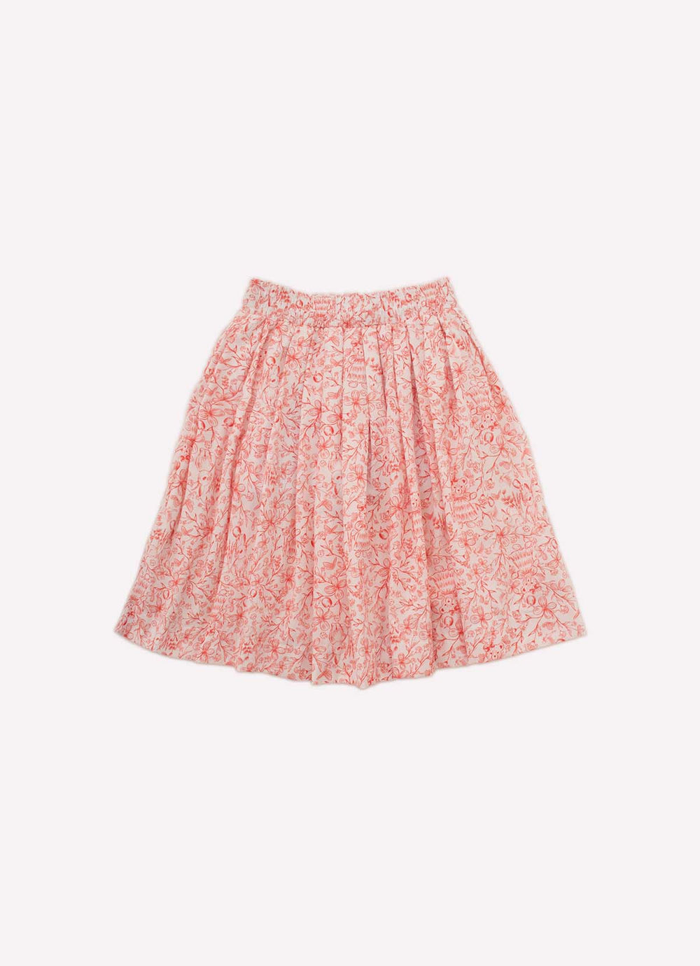 Saia Short Midi Algodão Estampa Toile Prega